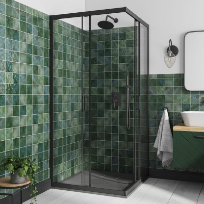 Besco Modern kabina prysznicowa kwadratowa 80x80 cm czarny mat MKB-80-190-C