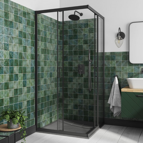 Besco Modern kabina prysznicowa kwadratowa 80x80 cm czarny mat MKB-80-190-C