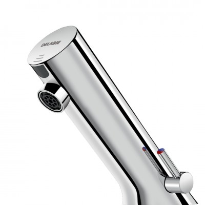 Delabie Tempomatic 5 bateria elektroniczna umywalkowa z regulatorem temperatury zasilanie 230/6 V chrom 499101