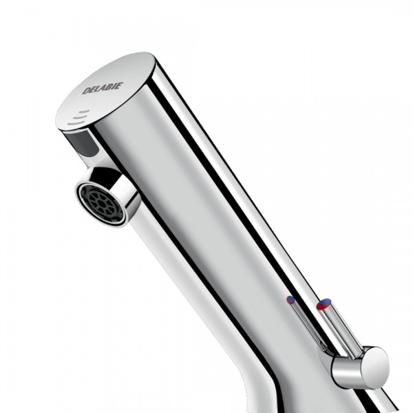 Delabie Tempomatic 5 bateria elektroniczna umywalkowa z regulatorem temperatury zasilanie 230/6 V chrom 499101