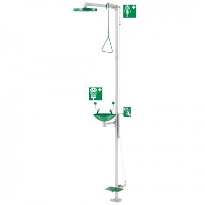 Delabie zestaw natrysk i oczomyjka bezpieczeństwa na kolumnie 9203