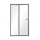 Besco Duo Slide drzwi do wnęki rozsuwane 100 cm czarny mat DDSB-100