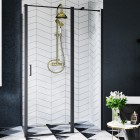 Besco Exo-C Black drzwi prysznicowe 110 cm czarny mat ECB-110-190C