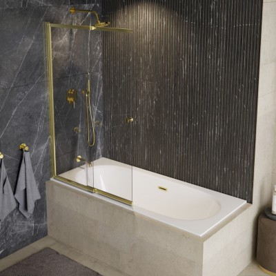 Besco Easy Slide parawan 2-skrzydłowy 100x150 cm złoty PESG-2S