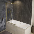 Besco Easy Slide parawan 2-skrzydłowy 100x150 cm złoty PESG-2S