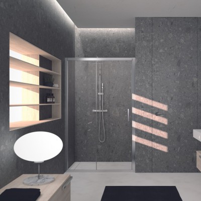 Novellini Kali 2P drzwi prysznicowe 160 cm KALI2P1541B