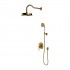 Omnires Armance kompletny zestaw prysznicowy podtynkowy deszczownica 22,5 cm retro złoty połysk SYSAM10GL