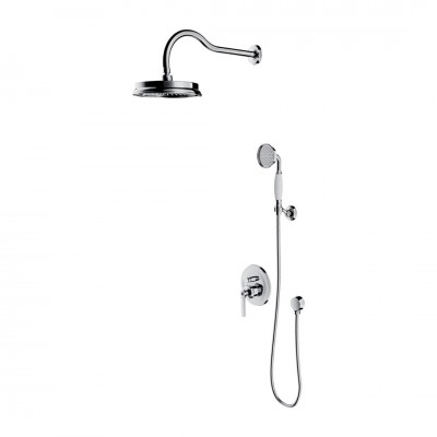 Omnires Armance kompletny zestaw prysznicowy podtynkowy deszczownica 22,5 cm retro chrom SYSAM10CR