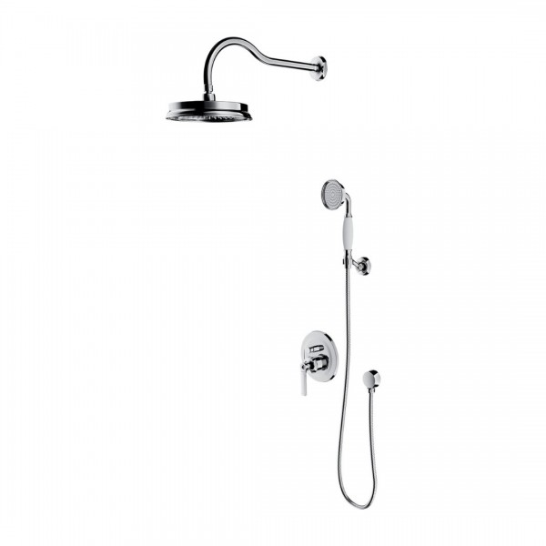 Omnires Armance kompletny zestaw prysznicowy podtynkowy deszczownica 22,5 cm retro chrom SYSAM10CR