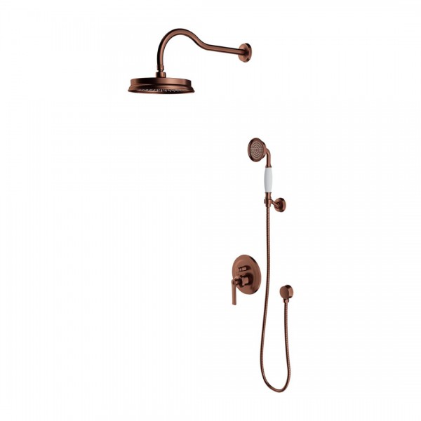 Omnires Armance kompletny zestaw prysznicowy podtynkowy deszczownica 22,5 cm retro miedź antyczna SYSAM10ORB