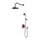 Omnires Armance kompletny zestaw prysznicowy podtynkowy deszczownica 22,5 cm retro miedź antyczna SYSAM10ORB