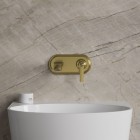 Omnires Armance bateria umywalkowa podtynkowa wylewka 18 cm retro mosiądz szczotkowany AM5215BSB