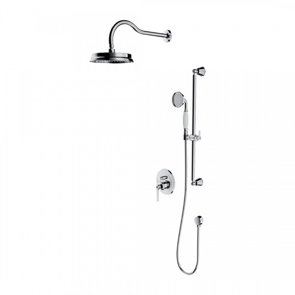 Omnires Armance kompletny zestaw prysznicowy podtynkowy deszczownica 22,5 cm retro chrom SYSAM20CR