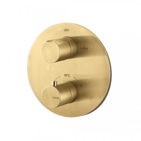 Vema Otago bateria wannowo-prysznicowa termostatyczna podtynkowa złoty szczotkowany V08115.AP.98