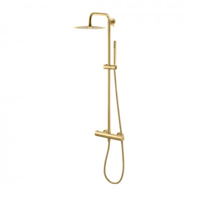 Vema Otago zestaw natryskowy deszczownica 25 cm złoty szczotkowany V08233.AP.98