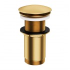 Omnires korek do umywalki klik klak okrągły bez przelewu złoty szczotkowany A716GLB