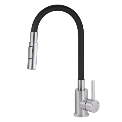 Deante Neo Luno bateria kuchenna stojąca czarny mat/stal BOC_B740