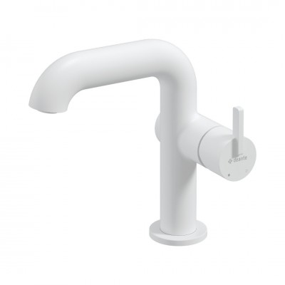 Deante Silia bateria umywalkowa stojąca stal biały mat BQS_A24M