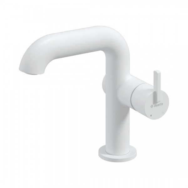 Deante Silia bateria umywalkowa stojąca stal biały mat BQS_A24M