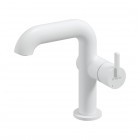 Deante Silia bateria umywalkowa stojąca stal biały mat BQS_A24M