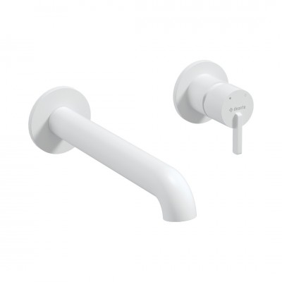 Deante Silia bateria umywalkowa podtynkowa wylewka 22,3 cm biały mat