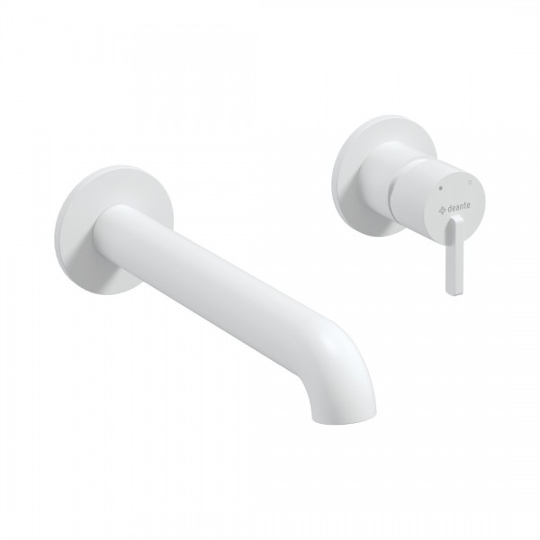 Deante Silia bateria umywalkowa podtynkowa wylewka 22,3 cm biały mat