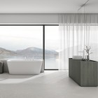 Deante Silia bateria umywalkowa wysoka stojąca biały mat BQS_A20K