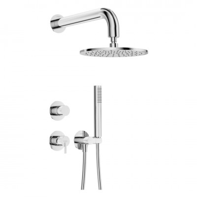 Deante Silia zestaw prysznicowy podtynkowy deszczownica 25 cm chrom NQS_09YK