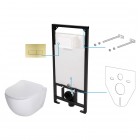 Deante Peonia zestaw 6w1 przycisk złoto szczotkowane CDER6ZPW