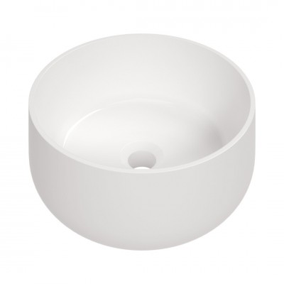Deante Arnika umywalka okrągła 35,3 cm nablatowa biała CGN_6U33