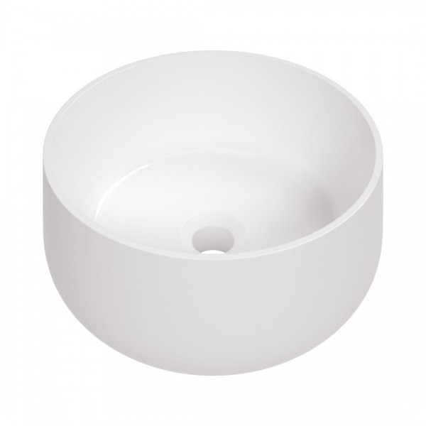 Deante Arnika umywalka okrągła 35,3 cm nablatowa biała CGN_6U33