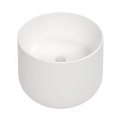 Deante Arnika umywalka okrągła 37,5 cm nablatowa biała CGN_6U32