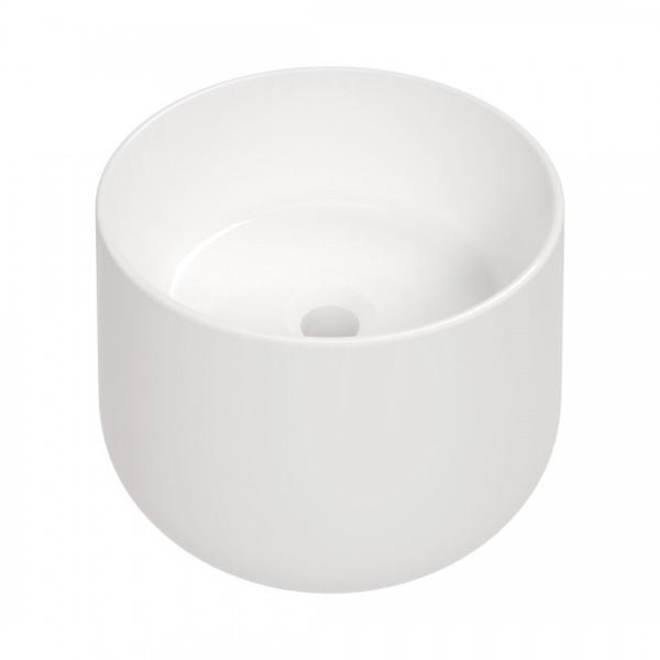 Deante Arnika umywalka okrągła 37,5 cm nablatowa biała CGN_6U32