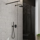 Oltens Onega zestaw prysznicowy termostatyczny podtynkowy deszczownica 30 cm czarny mat 36617300