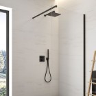 Oltens Onega zestaw prysznicowy termostatyczny podtynkowy deszczownica 22 cm czarny mat 36624300