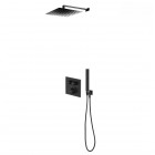 Oltens Onega zestaw prysznicowy termostatyczny podtynkowy deszczownica 30 cm czarny mat 36621300