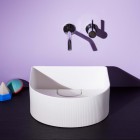 Laufen Sonar umywalka nablatowa 34x34 cm półokrągła szlifowany spód biały mat H8123417571121