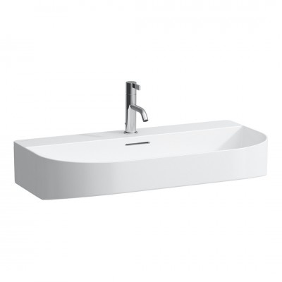 Laufen Sonar umywalka ścienna 80x42 cm półokrągła biały mat H8103447571041