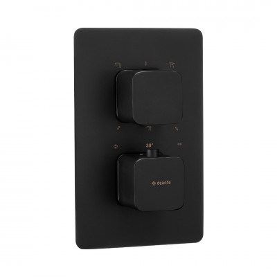 Deante Box bateria wannowo-prysznicowa podtynkowa termostatyczna czarna BXY NECT