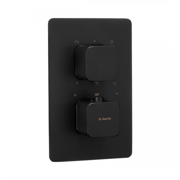 Deante Box bateria wannowo-prysznicowa podtynkowa termostatyczna czarna BXY NECT