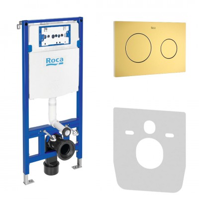 Roca stelaż podtynkowy Duplo One 3w1 kompletny gotowy do montażu złoty szczotkowany 57827 Roca stelaż podtynkowy Duplo One 3w1 kompletny gotowy do montażu złoty szczotkowany 57827