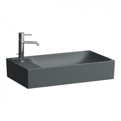 Laufen Meda umywalka nablatowa 60x35 cm lewa grafit mat H8121137581051