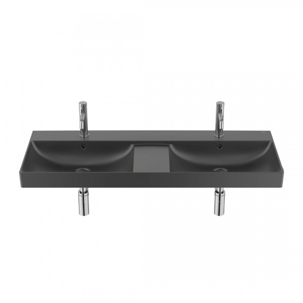 Roca Ona umywalka 120x46 cm ścienna podwójna prostokątna czarny mat A32768B080