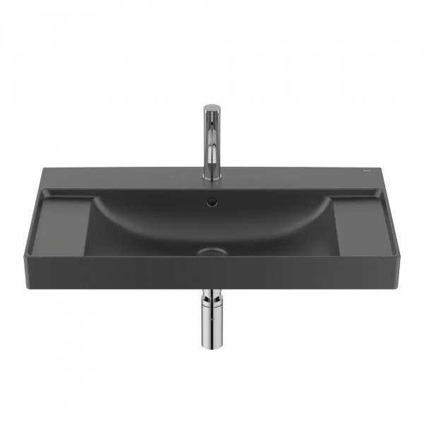 Roca Ona umywalka 80x46 cm ścienna prostokątna czarny mat A32768H080