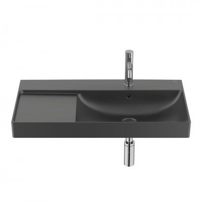 Roca Ona umywalka 80x46 cm ścienna prostokątna prawa czarny mat A327688080
