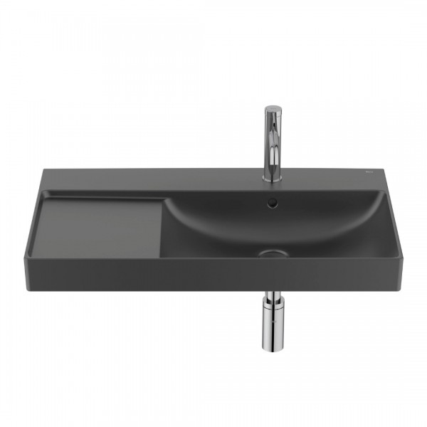 Roca Ona umywalka 80x46 cm ścienna prostokątna prawa czarny mat A327688080