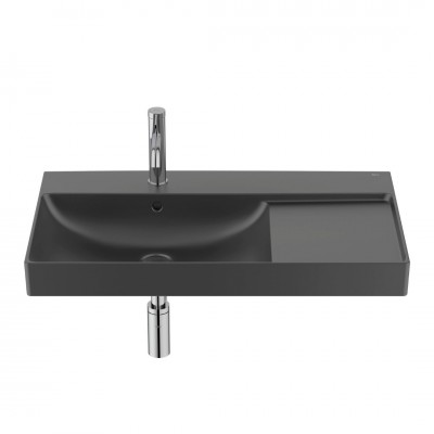 Roca Ona umywalka 80x46 cm ścienna prostokątna lewa czarny mat A327689080