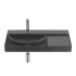 Roca Ona umywalka 80x46 cm ścienna prostokątna lewa czarny mat A327689080