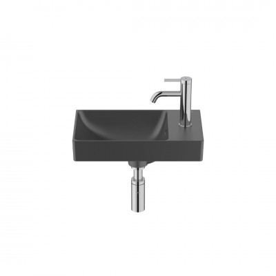 Roca Ona Compacto umywalka 45x26 cm ścienna prostokątna czarny mat A327681080