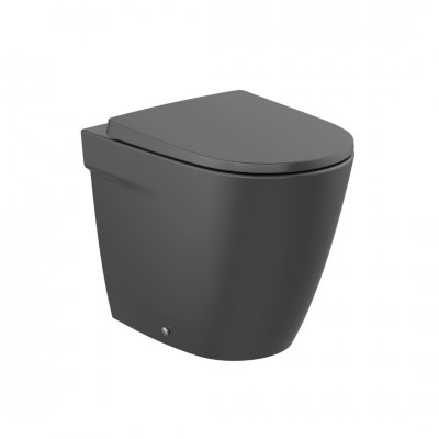 Roca Ona miska WC stojąca Rimless przyścienna czarny mat A347687080